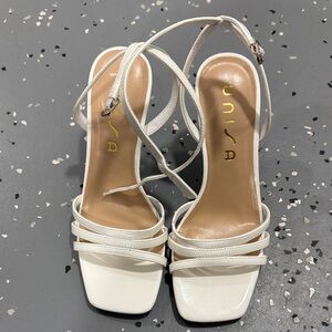 Unisa White Strappy Heels